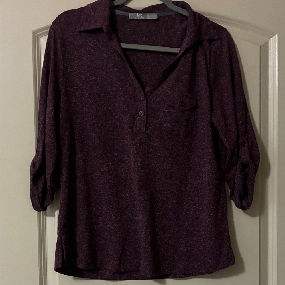Lee Women's Rich Purple Button Down Shirt